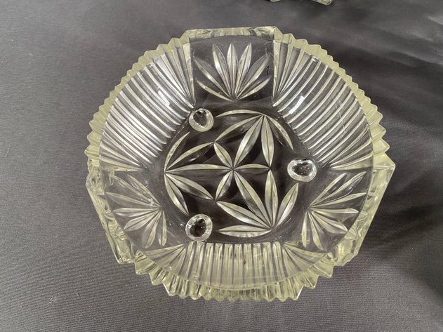 Image for (11) Piece Assortment of Cut Glass Serving Ware