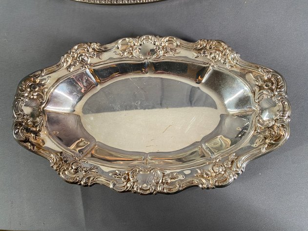 Image for (5) Piece Assortment of Silver Plate and Sterling Serving Ware