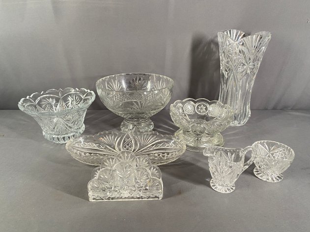 Image for (8) Cut Crystal Home Decor Pieces