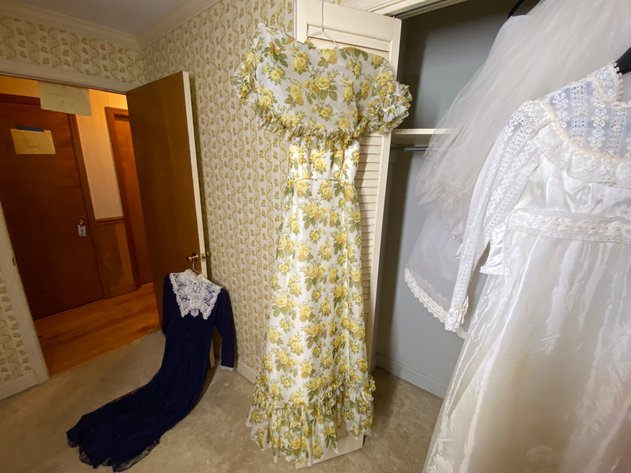 Image for Assortment of Vintage Wedding and Formal Dresses