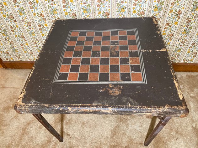 Image for 19th Century Shawder Brother's Samson Folding Chess/Checkers Game Table