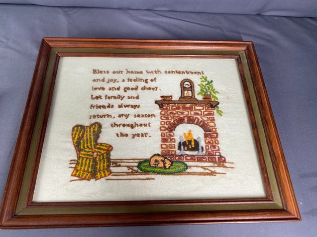 Image for (6)Wooden Quotes and Signs and Framed Needlepoint