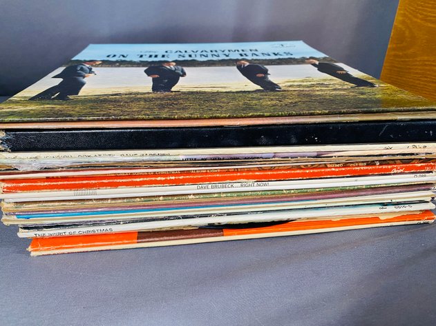 Image for Spirit of St. Louis Vintage Style Record/CD/AM/FM Player with Assortment of Vintage Vinyl Records, CD's and DVDs