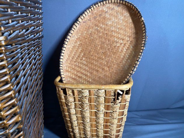 Image for (12) Vintage Wicker, Rattan and Metal Decorative Baskets, Planters, Trays and More!