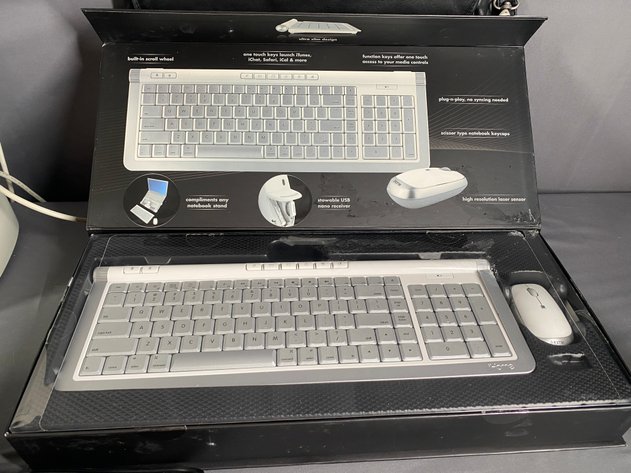 Image for Office Supply Lot, including Royal Paper Shredder, Brother Electronic Typewriter, and I-Home Wireless Keyboard and Mouse for Mac Computer, Briefcase, and Calculators