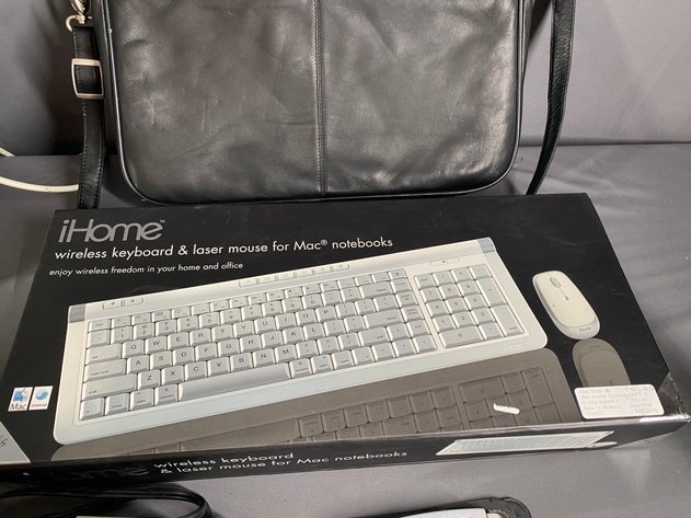 Image for Office Supply Lot, including Royal Paper Shredder, Brother Electronic Typewriter, and I-Home Wireless Keyboard and Mouse for Mac Computer, Briefcase, and Calculators