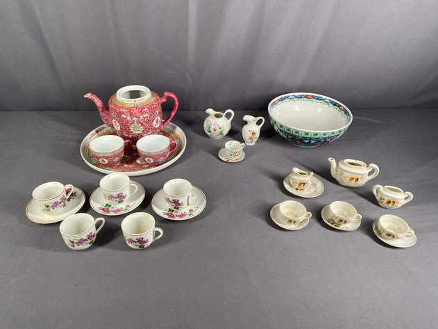 Image for (25) Piece Assortment of Vintage Japanese Tea Sets, Tea Cups, Saucers, Bowls and More!