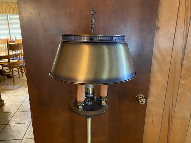 Image for Vintage Brass Torchiere Floor Lamp