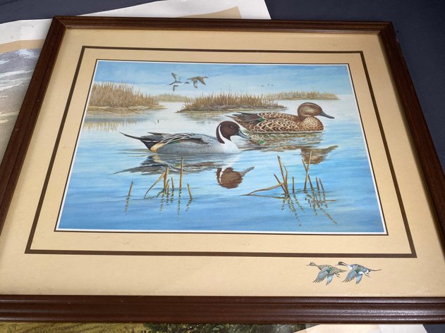 Image for (3) Duck Themed Prints, (2) Unframed (1) Framed Signed