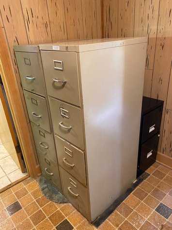 Image for (3) Metal Filing Cabinets, (2) Four Drawer and (1) Two Drawer