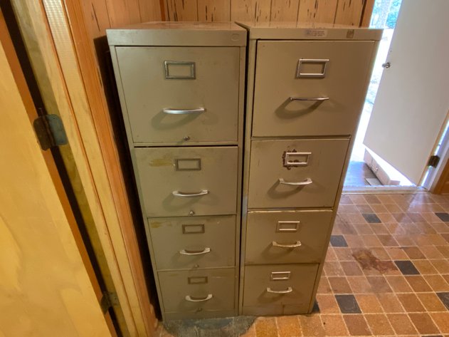 Image for (3) Metal Filing Cabinets, (2) Four Drawer and (1) Two Drawer