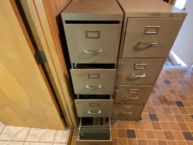 Image for (3) Metal Filing Cabinets, (2) Four Drawer and (1) Two Drawer