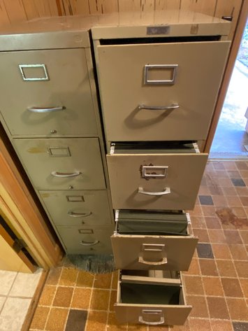 Image for (3) Metal Filing Cabinets, (2) Four Drawer and (1) Two Drawer