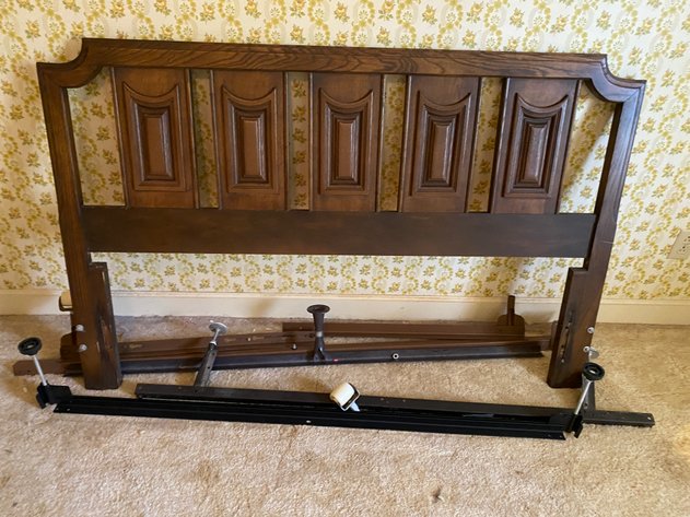 Image for (6) Wooden Full-Size Headboard and Rails