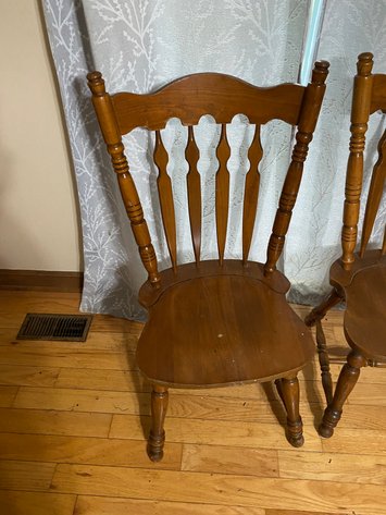 Image for Set of (4) MCM Solid Wood Yugoslavian Dining Chairs