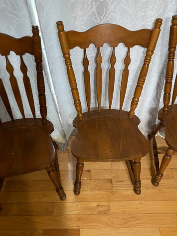 Image for Set of (4) MCM Solid Wood Yugoslavian Dining Chairs