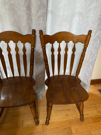 Image for Set of (4) MCM Solid Wood Yugoslavian Dining Chairs