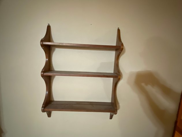 Image for Solid Wood (3) Shelf Plate Holder Wall Shelf