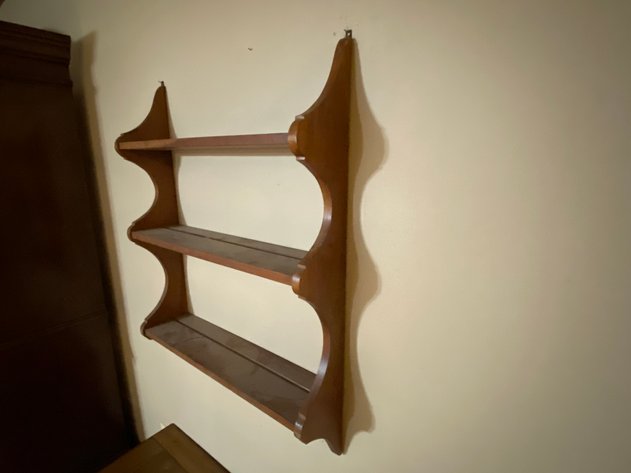 Image for Solid Wood (3) Shelf Plate Holder Wall Shelf