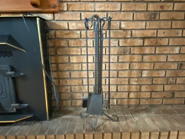 Image for (4) Piece Wrought Iron Fire Place Set