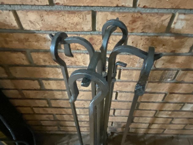 Image for (4) Piece Wrought Iron Fire Place Set