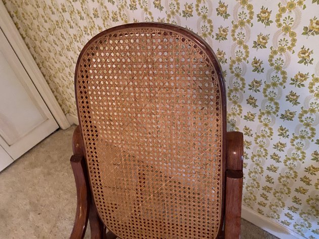 Image for Vintage Thonet Styled Bentwood and Wicker Rocking Chair