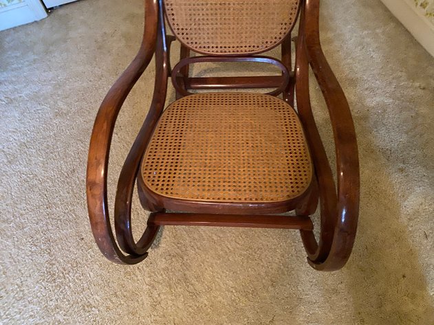 Image for Vintage Thonet Styled Bentwood and Wicker Rocking Chair