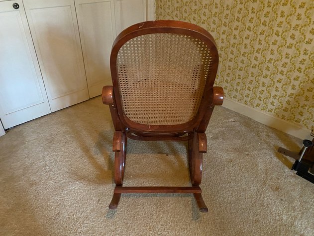 Image for Vintage Thonet Styled Bentwood and Wicker Rocking Chair