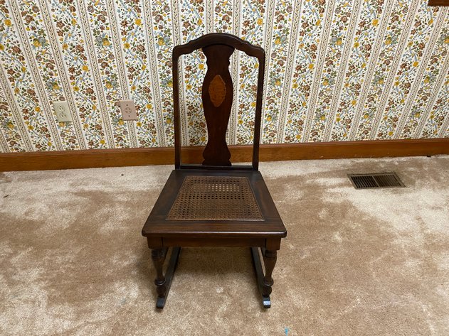 Image for Antique Cane Bottom Petite Rocking Chair