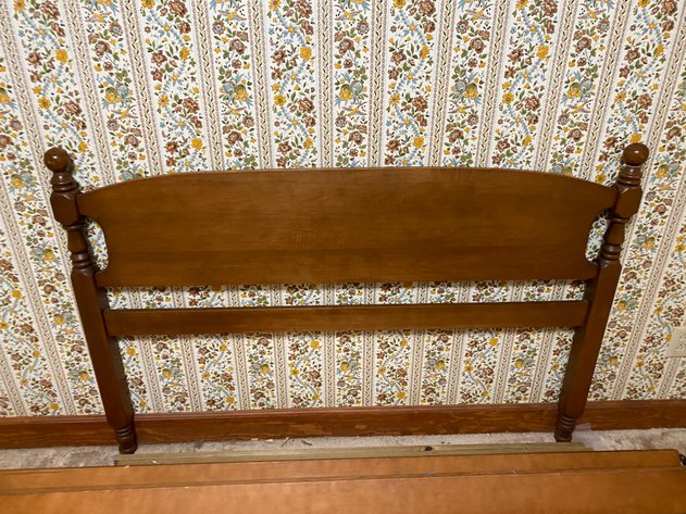 Image for (9) Wooden Full-Sized Bed Frame with Rails and Slats