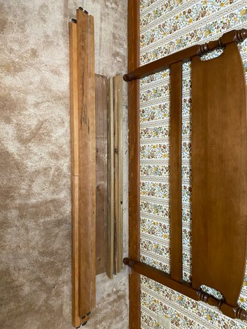 Image for (9) Wooden Full-Sized Bed Frame with Rails and Slats