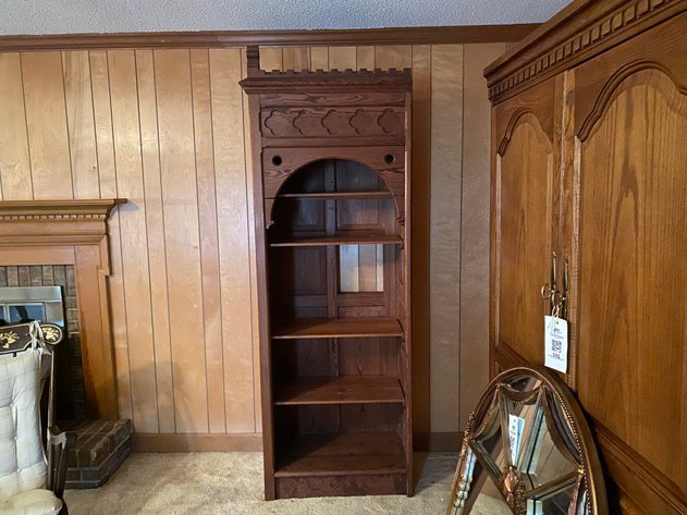 Image for Antique Hand Carved (5) Book Shelf Fashioned out of Confessional Booth