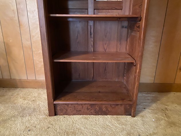 Image for Antique Hand Carved (5) Book Shelf Fashioned out of Confessional Booth