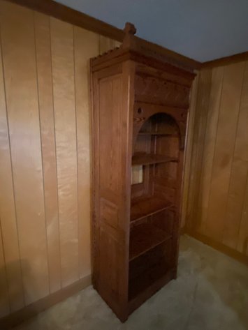 Image for Antique Hand Carved (5) Book Shelf Fashioned out of Confessional Booth