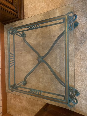 Image for Wrought Iron Beveled Glass Top Coffee Table