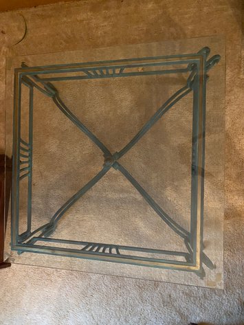 Image for Wrought Iron Beveled Glass Top Coffee Table