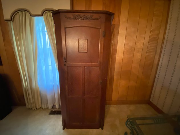 Image for Antique Jacobean Style English Oak Wardrobe, Hall Coat Closet/Armoire