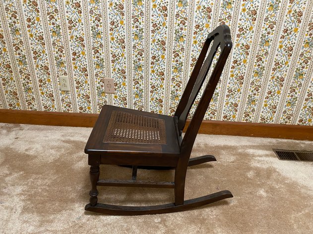 Image for Antique Cane Bottom Petite Rocking Chair