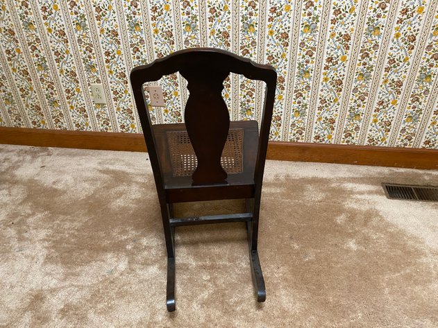 Image for Antique Cane Bottom Petite Rocking Chair
