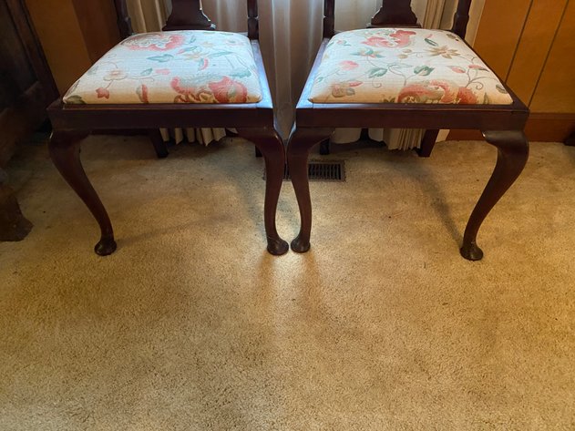 Image for (2) Philadelphia Style Queen Anne Dining Chairs with Shell Motif