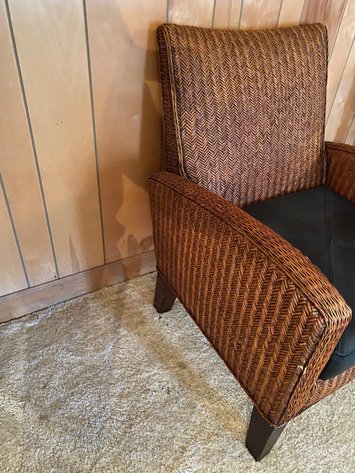 Image for Woven Rattan Arm Chair with Cushion