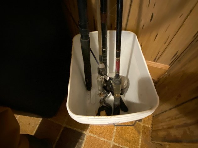 Image for Fisherman's Lot Includes Waders, Various Fishing Poles, Rods and Reels, Net, and Gear