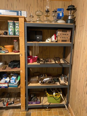 Image for Metal (5) Shelf Adjustable Storage Shelf with Contents