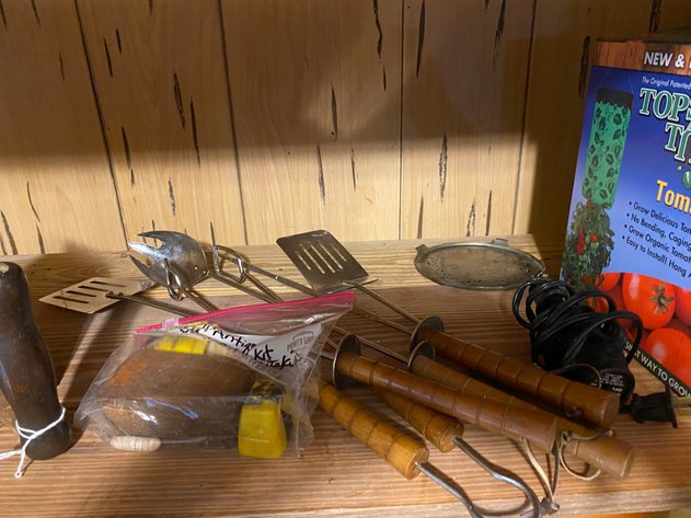 Image for Hand Made (6) Shelf Wooden Storage Shelf with All Contents