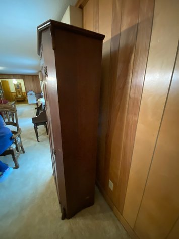 Image for Antique Jacobean Style English Oak Wardrobe, Hall Coat Closet/Armoire