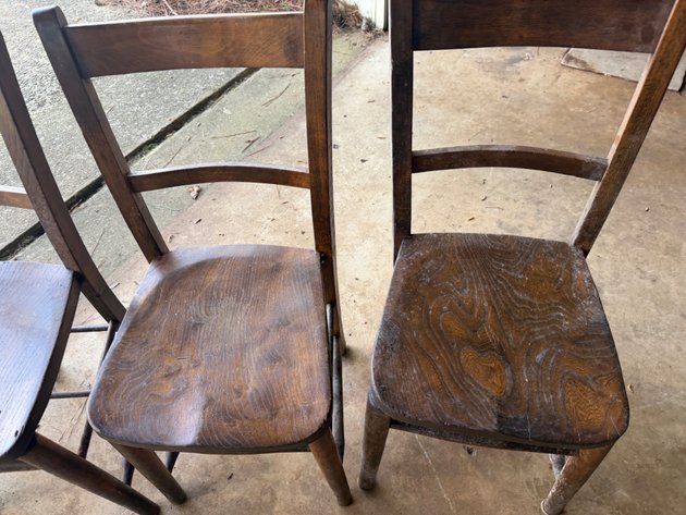Image for (4) Antique Wood Dining Chairs
