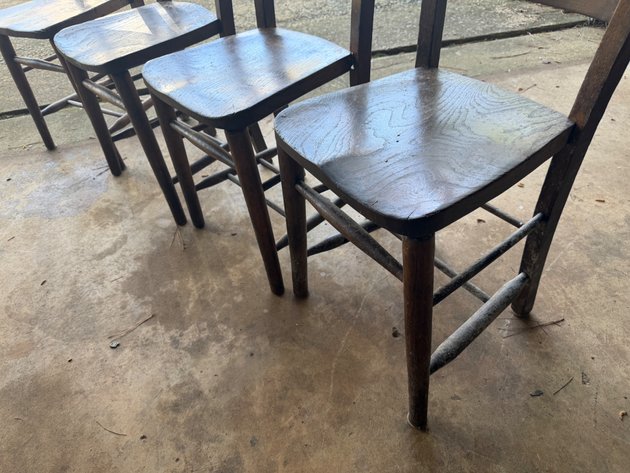 Image for (4) Antique Wood Dining Chairs
