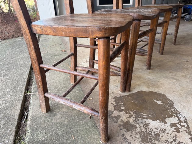 Image for (4) Antique Wood Dining Chairs