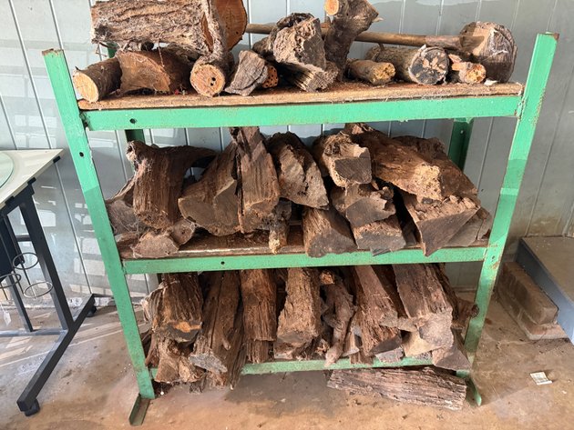 Image for Metal Rack with Old Firewood