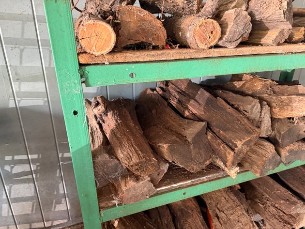 Image for Metal Rack with Old Firewood